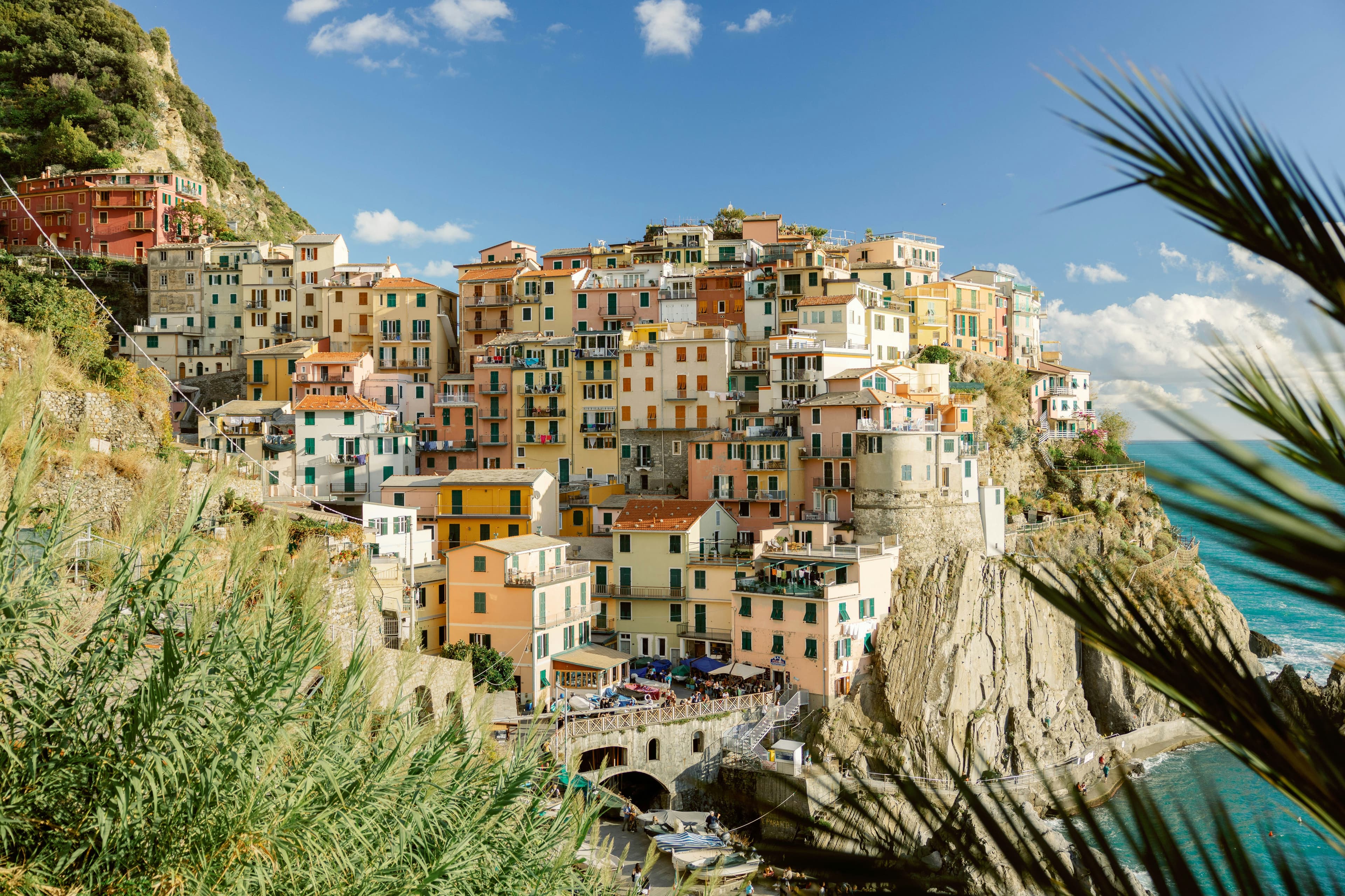Colorful hillside village in Italy