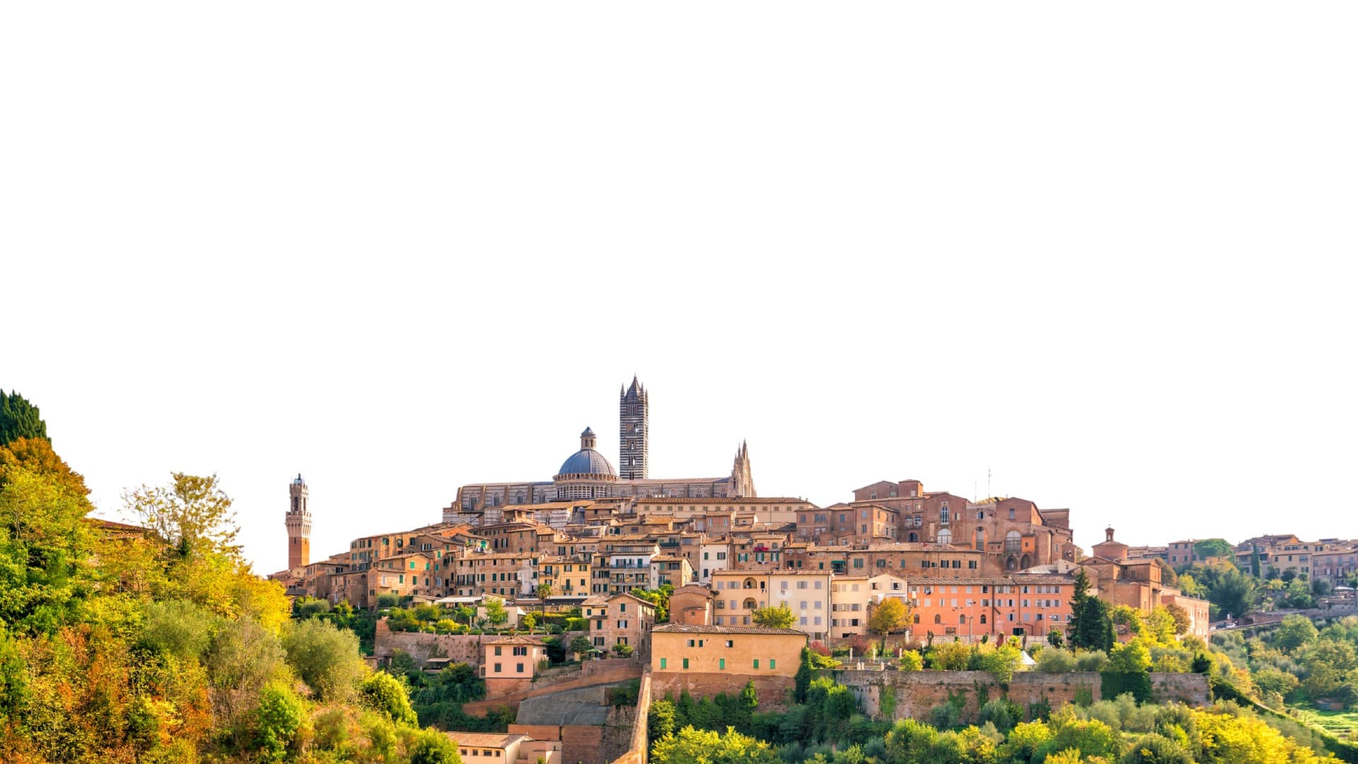 European city skyline at sunset, representative of €1 house opportunities